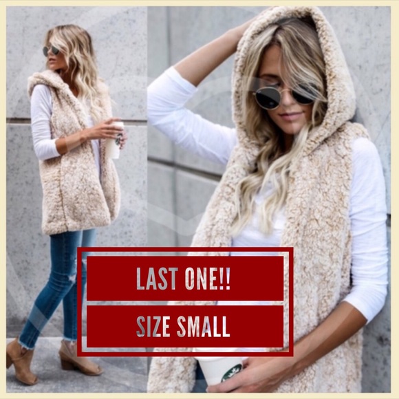 Jackets & Blazers - LAST ONE!!🧣H/P 11/23!!🧣FURRY HOODIE VEST🔴